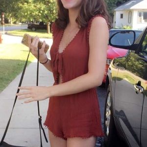 forever 21 tie front romper